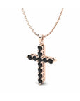 14K Rose Gold Necklace With 0.77 Carat Black Stone