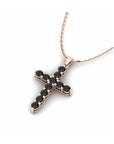 14K Rose Gold Necklace With 0.77 Carat Black Stone