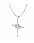 14K White Gold Necklace With 0.22 Carat Stone