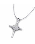 14K White Gold Necklace With 0.22 Carat Stone