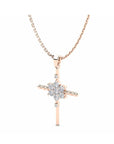 14K Rose Gold Necklace With 0.22 Carat Stone