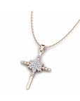 14K Rose Gold Necklace With 0.22 Carat Stone