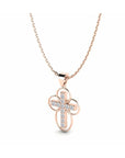 14K Rose Gold Necklace With 0.20 Carat Stone