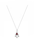 14K White gold necklace with 0.26 carat White Diamonds and 0.47 carat Ruby