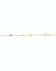 14K Yellow Gold Bracelet With 0.02 Carat White Diamonds and 0.20 Carat Natural Pearl