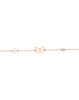 14K Rose Gold Bracelet With 0.02 Carat White Diamonds and 0.20 Carat Natural Pearl