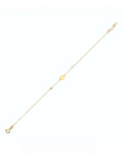 14K Yellow Gold Bracelet With 0.02 Carat White Diamonds and 0.20 Carat Natural Pearl