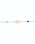 14K Rose Gold bracelet with 0.02 carat White Diamond and 0.20 carat Black Spinel