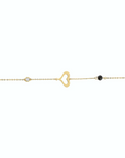 14K Rose Gold bracelet with 0.02 carat White Diamond and 0.20 carat Black Spinel