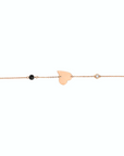 14K Rose Gold bracelet with 0.02 carat White Diamond and 0.20 carat Black Spinel