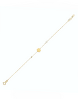 14K Yellow Gold Bracelet With 0.02 Carat White Diamonds and 0.20 Carat Natural Pearl