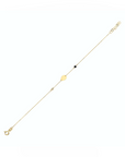 14K Yellow Gold Bracelet With 0.02 Carat White Diamond and 0.20 Carat Black Spinel