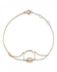 14K Rose Gold Bracelet With 0.02 Carat White Diamonds