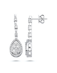 14K White gold earrings with 0.32 carat White Diamonds