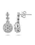 14K White gold earrings with 0.96 carat White Diamonds