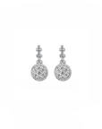 14K White gold earrings with 0.96 carat White Diamonds