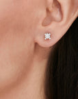 14K White gold earrings with 0.51 carat White Diamonds