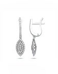 14K White gold earrings with 0.59 carat White Diamonds