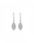 14K White gold earrings with 0.59 carat White Diamonds