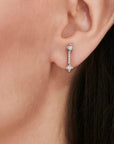 14K White gold earrings with 0.10 carat White Diamonds