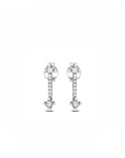 14K White gold earrings with 0.10 carat White Diamonds