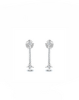 14K White gold earrings with 0.12 carat White Diamonds