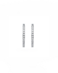 14K White gold earrings with 0.10 carat White Diamonds