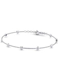 14K White Gold Bracelet with 0.14 Carat White Diamonds