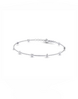 14K White Gold Bracelet with 0.14 Carat White Diamonds