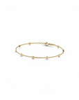 14K Yellow Gold Bracelet With 0.14 Carat White Diamonds