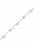 14K Rose Gold Bracelet With 0.14 Carat White Diamonds