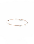 14K Rose Gold Bracelet With 0.14 Carat White Diamonds