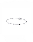 14K White Gold Bracelet With 0.12 Carat Black Diamonds and 0.02 White Diamonds