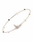 14K Rose Gold Bracelet With 0.12 Carat Black Diamonds and 0.02 White Diamonds