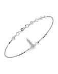 14K White Gold Bracelet With 0.07 Carat Stone