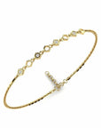 14K Yellow Gold Bracelet With 0.07 Carat White Diamonds