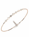 14K Rose Gold Bracelet With 0.07 Carat Stone