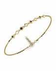 14K Yellow Gold Bracelet With 0.07 Carat Stone