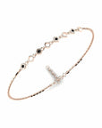 14K Rose Gold Bracelet With 0.07 Carat Stone