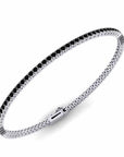 14K White Gold Tennis Bracelet With 2.37 Carat Black Diamonds