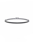 14K White Gold Tennis Bracelet With 2.37 Carat Black Diamonds