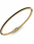 14K Yellow Gold Tennis Bracelet with 2.37 Carat Black Diamonds