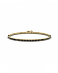 14K Yellow Gold Tennis Bracelet with 2.37 Carat Black Diamonds