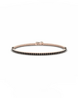 14K Rose Gold Tennis Bracelet with 2.37 Carat Black Diamonds