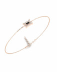 14K Rose Gold Bracelet With 0.13 Carat White Diamonds and 0.11 Carat Black Diamonds