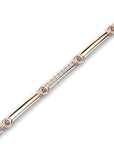 14K Rose Gold Bracelet With 0.28 Carat White Diamonds