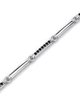 14K White Gold Bracelet With 0.28 Carat Black Diamonds