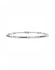 14K White Gold Bracelet With 0.28 Carat Black Diamonds