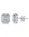 14K White gold earrings with 0.38 carat White Diamonds