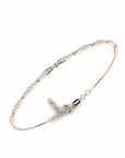 14K Rose Gold Bracelet With 0.63 Carat White Diamonds